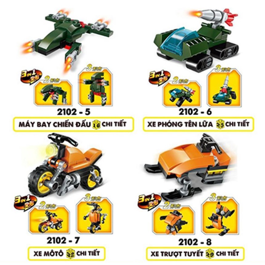 FULL SET ĐỒ CHƠI LẮP RÁP KIỂU LEGO 10 MÔ HÌNH XẾP HÌNH ENLIGHTEN 2102