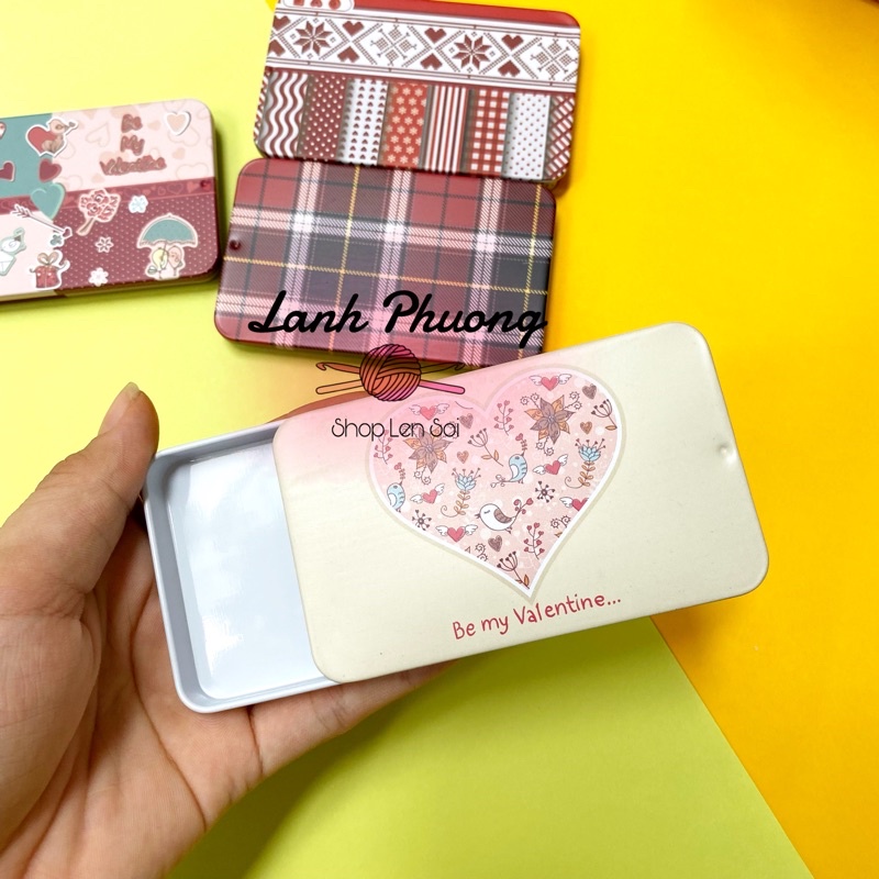 Hộp Thiếc Mini Đựng Kim Khâu, Ghim Đánh Dấu, Đồ Handmade Tiny