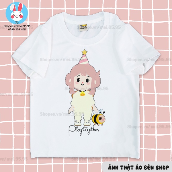 Áo thun play together in hình ốc sên cute, kỳ lân,cừu alpaca, thỏ mềm mại,hình in sắc nét cute