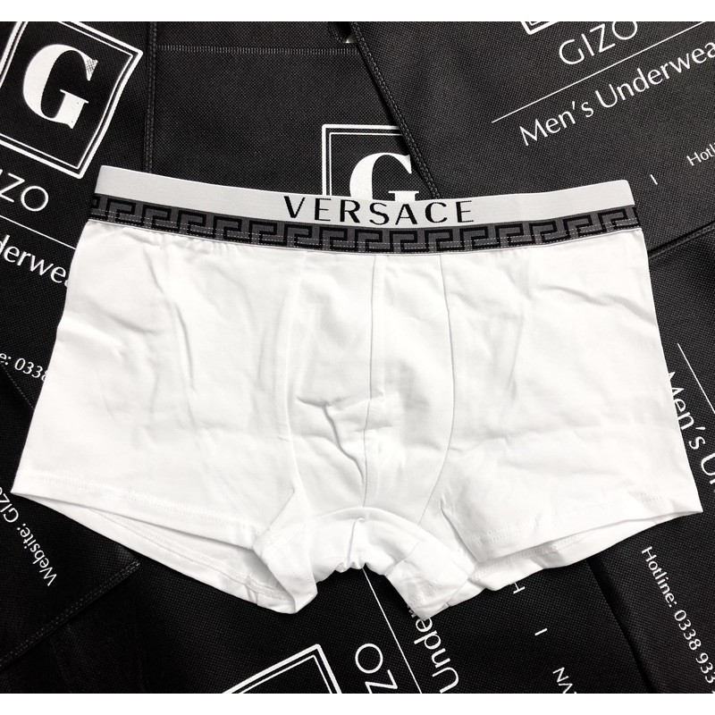 Quần lót nam boxer, quần sịp đùi nam cotton viền họa tiết VER01A