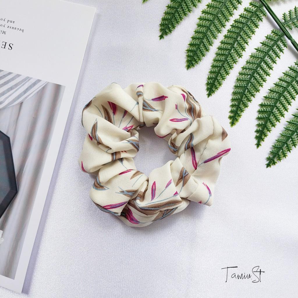 Scrunchies - Cột tóc scrunchie vải hoa Tulip