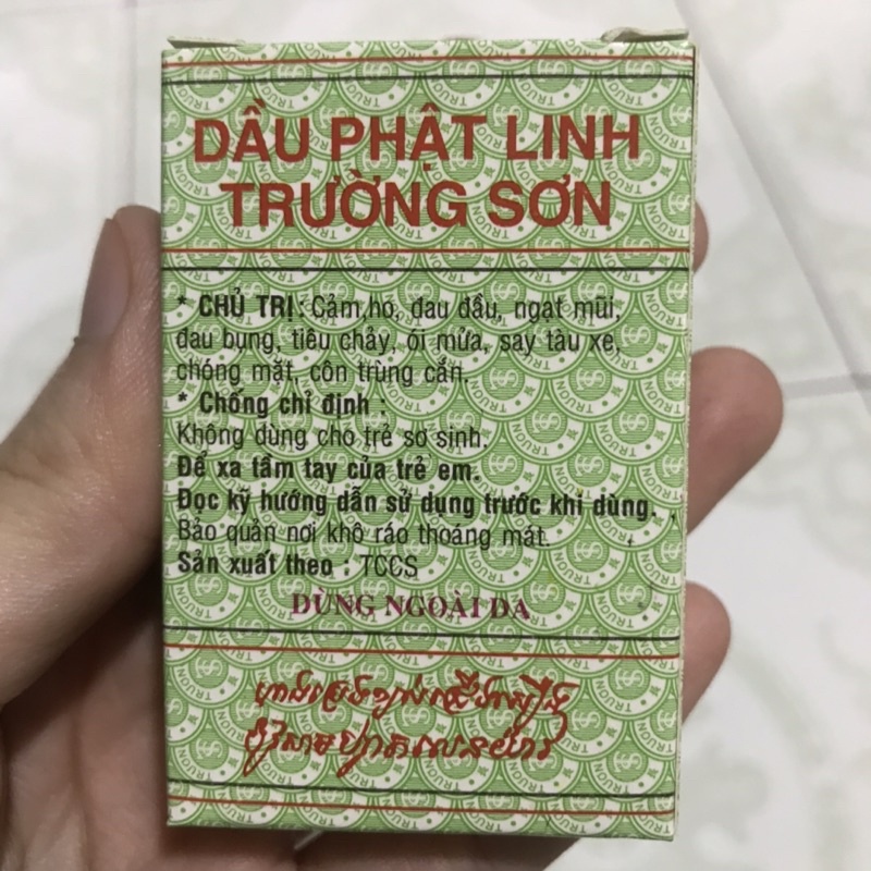 Dầu phật linh Trường Sơn dung tích 1,5ml và 5 ml