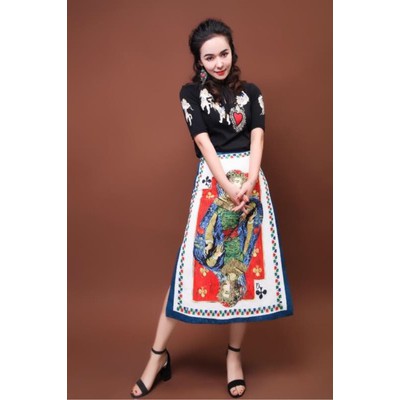 Chân Váy Thêu Hoa Văn POKERANGEL ZHANGZI + Áo DILIREBA - MUOJ