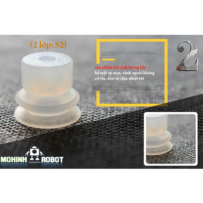 Cốc hút chân không 3 lớp đầu lắp 5mm