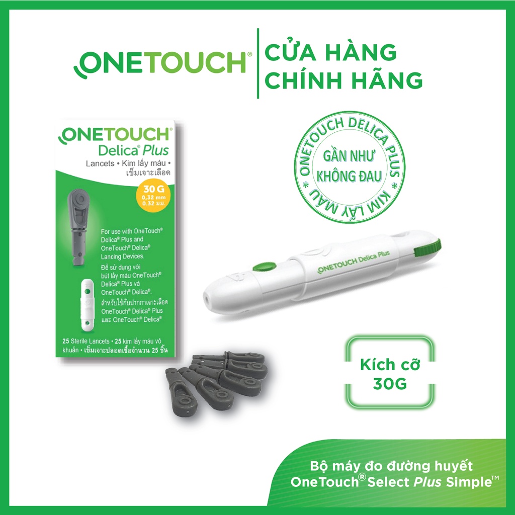 [BẢO HÀNH CHÍNH HÃNG 3 NĂM] Bộ máy đo đường huyết OneTouch Select Plus Simple