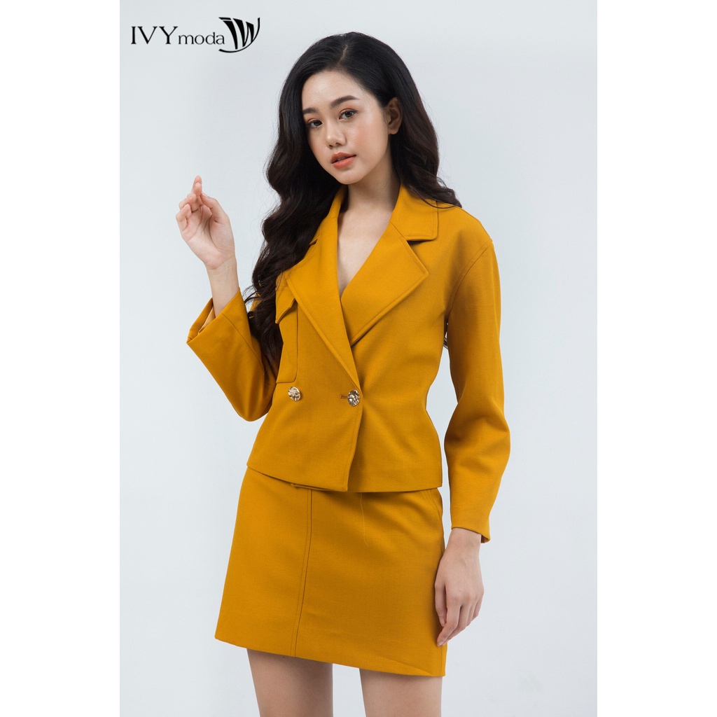 [NHẬP WABRTL5 GIẢM 10% TỐI ĐA 50K ĐH 250K ]Áo khoác nữ dáng lửng túi vuông có nắp IVY moda MS 70M5234