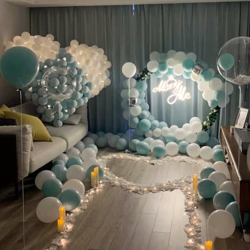 Set 100 Bong Bóng 5 Inch 30 Inch Hình Trái Tim Xinh Xắn Trang Trí Tiệc