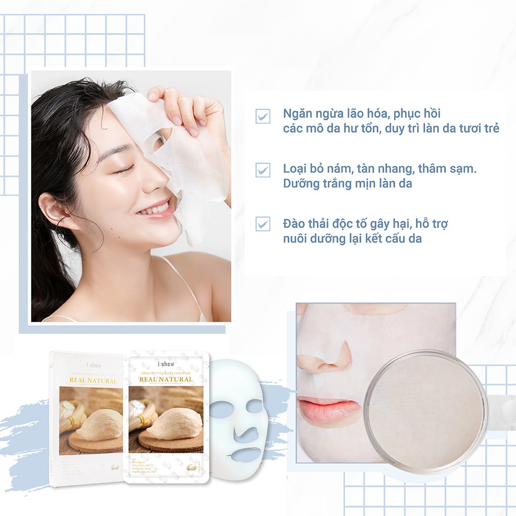Mặt Nạ Tổ Yến Dưỡng Trắng Da, Ngăn Ngừa Lão Hóa ishow Firming Bird's Nest Mask | BigBuy360 - bigbuy360.vn