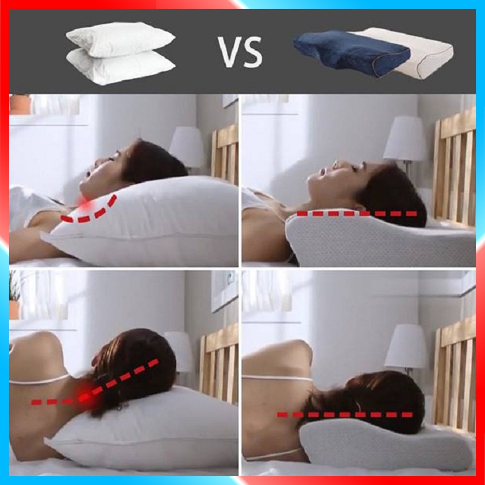 Gối ngủ nhanh cao cấp chống mất ngủ, chống đau mỏi vai ngáy, gối ngủ cao su non điều trị mất ngủ, chống thoái hóa đốt số