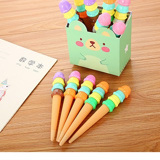 B54 Bút kem 4 tầng bút dễ thương bút cute bút mực đen viết gel màu đen
