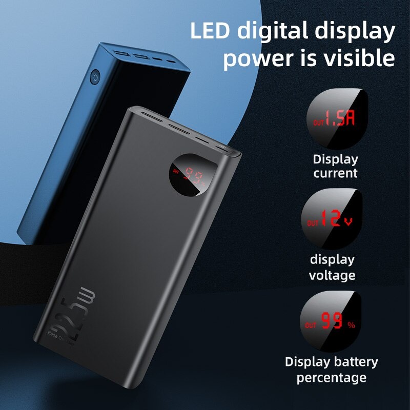 Pin dự phòng sạc nhanh 22.5W Baseus Adaman Metal Digital Display Quick Charge .
