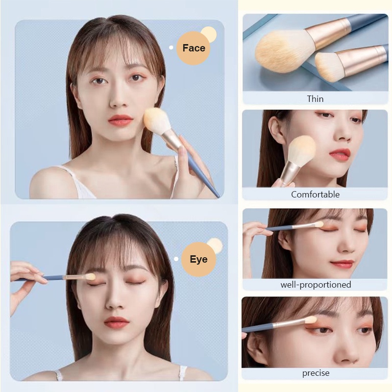 Bộ 10 cọ trang điểm Derf mềm mại làm đẹp tiện lợi