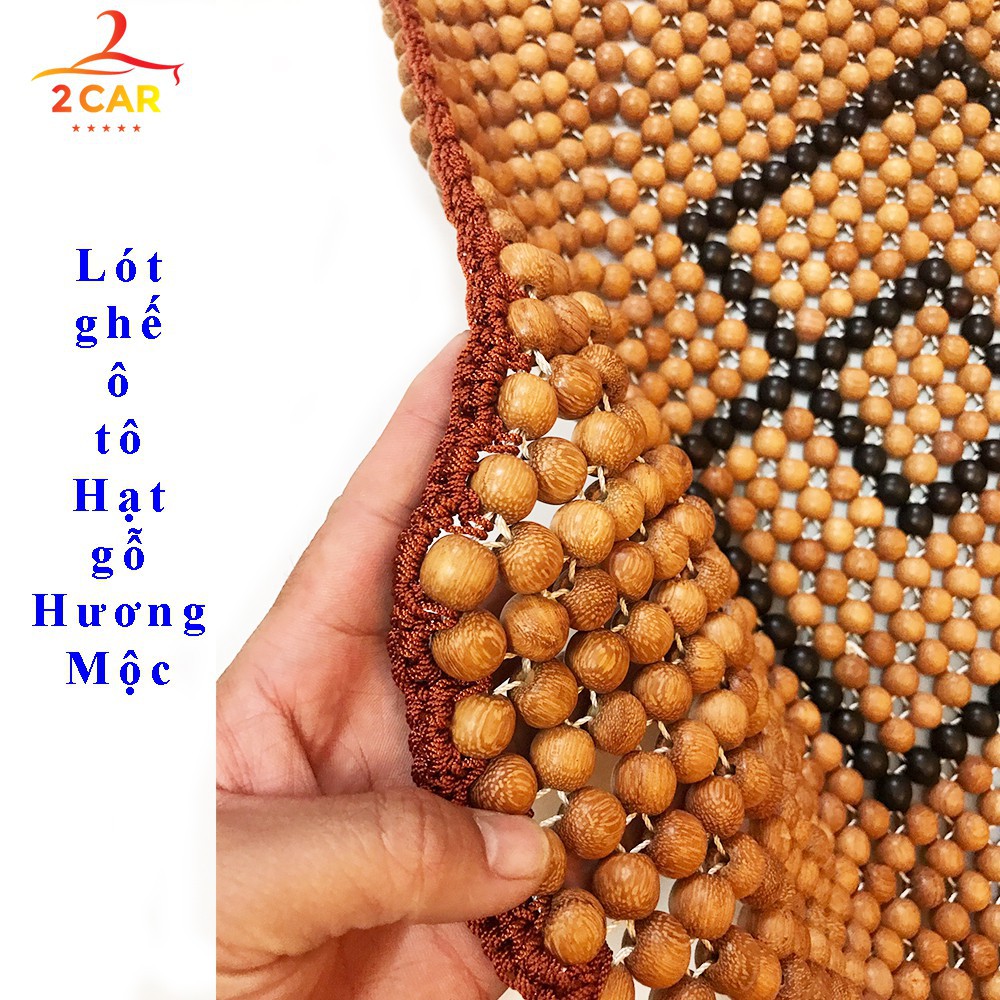 Lót ghế gỗ ô tô hạt gỗ hương mộc cao cấp có khâu viền