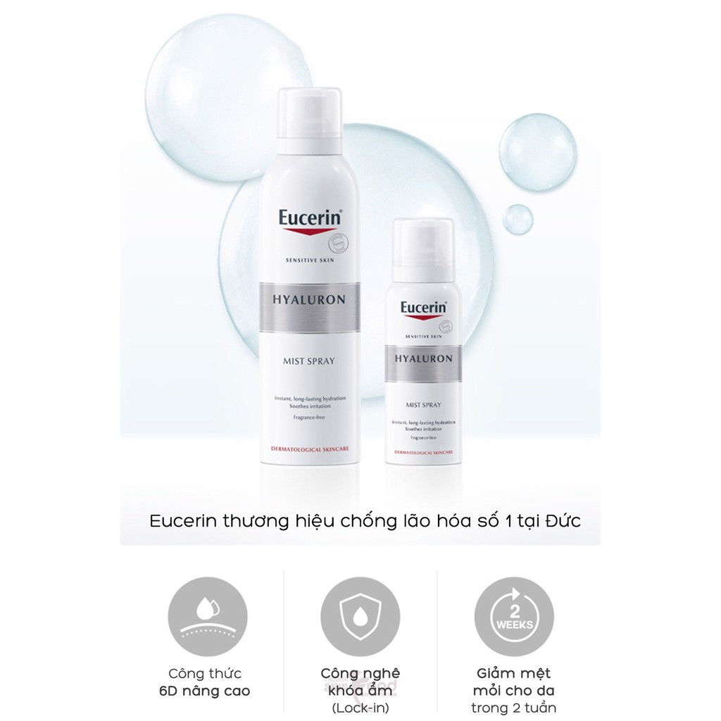 Xịt dưỡng ẩm cho da nhạy cảm Eucerin Hyaluron Mist Spray 50ml-66858