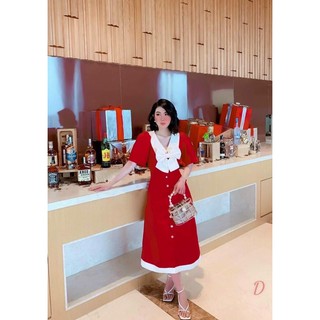 Váy phối nơ cổ xinh