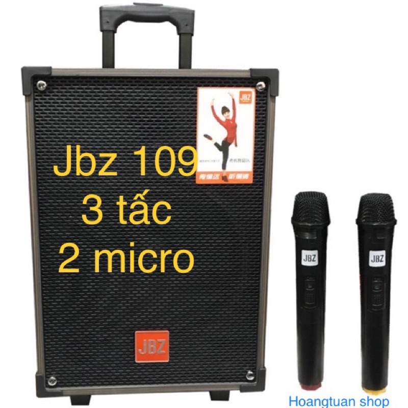 (Tặng 2 mic) loa kéo JBZ 109 3 tấc