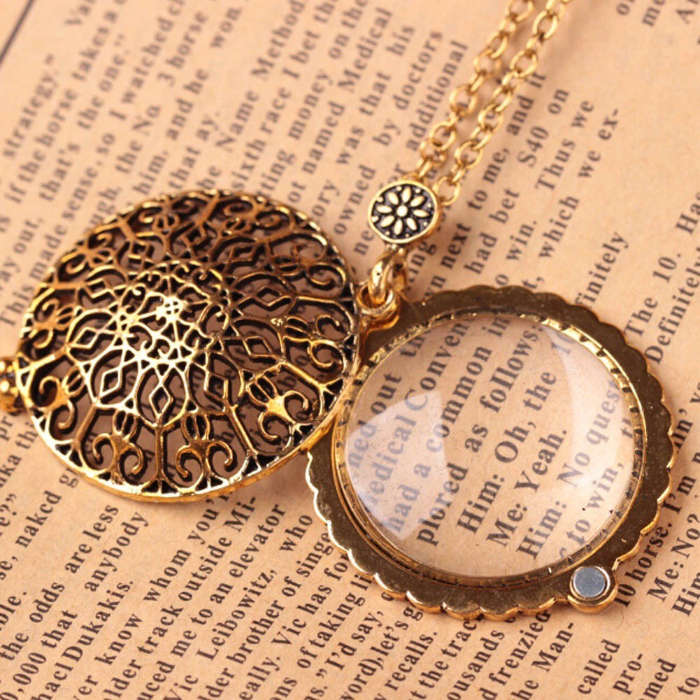 Dây chuyền mặt kính phóng đại phong cách vintage cổ điển độc đáo