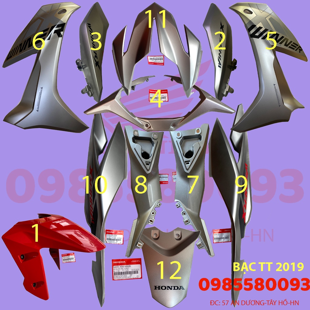 YẾM XE, NHỰA NHÁM Winner X Bạc đỏ Đen phiên bản thể thao