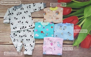 Combo 3 bộ nỉ cài cúc 99k