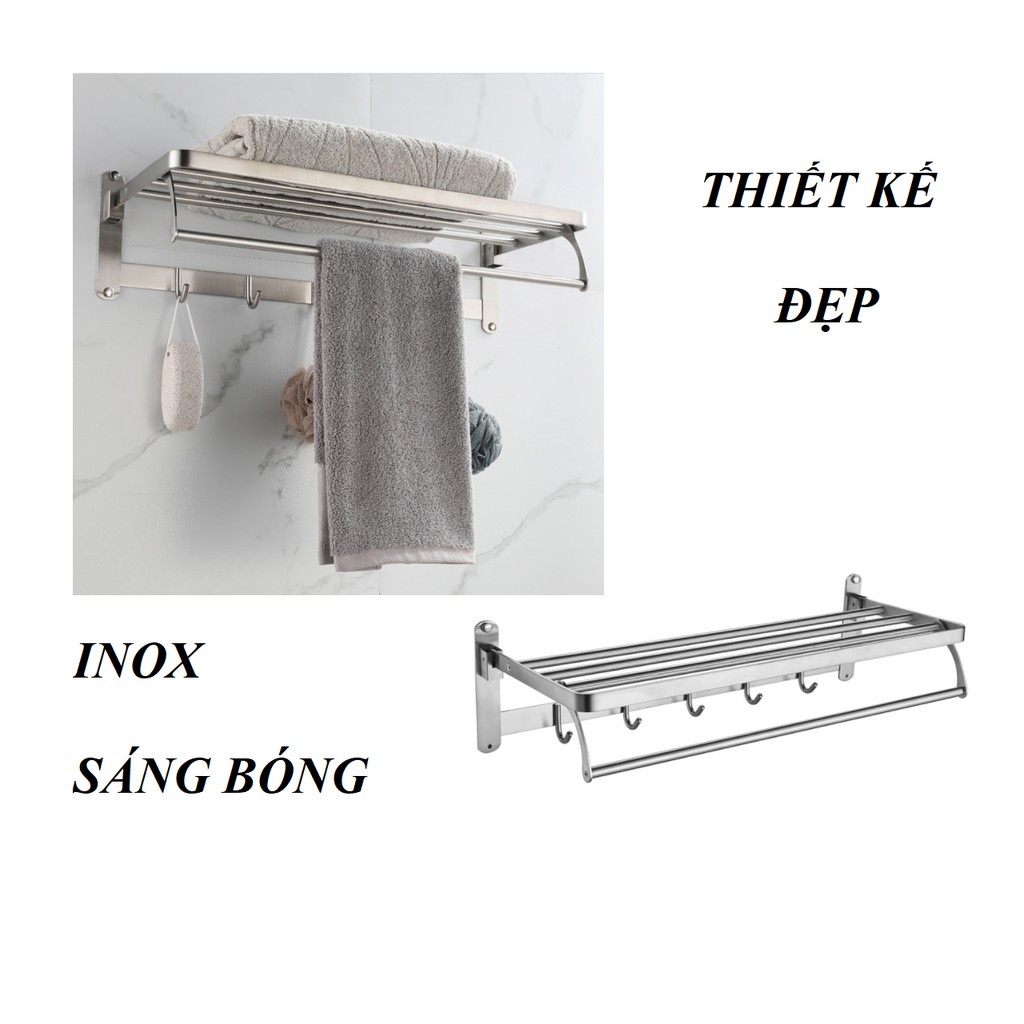 KỆ TREO KHĂN NHÀ TẮM INOX SUS_304 SÁNG BÓNG - KỆ INOX TREO KHĂN TẮM ĐA NĂNG CAO CẤP SIÊU ĐẸP