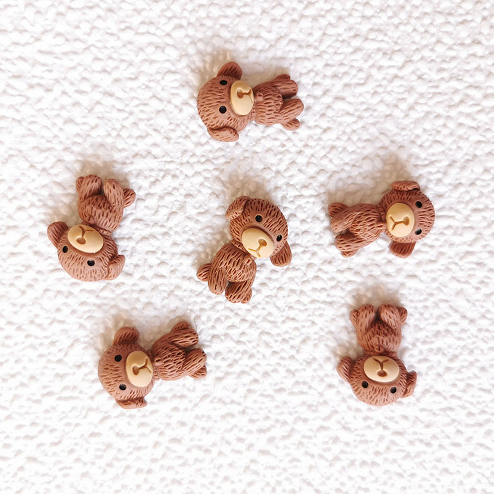 [Hàng mới về] Set 10 Phụ Kiện Trang Trí Móng Tay Hình Gấu Teddy 3D Dễ Thương Phong Cách Nhật Bản