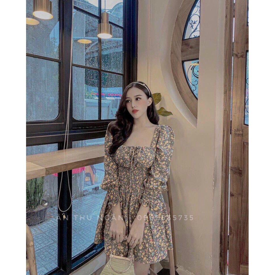 Váy hoa nhí dáng ngắn, đầm váy hoa vintage xinh xixeoshop - V14 | BigBuy360 - bigbuy360.vn