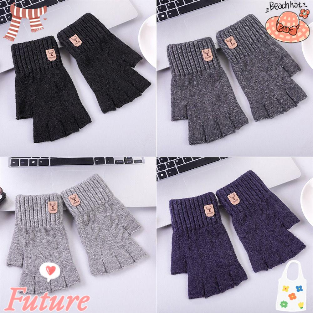 Găng Tay Lái Xe Không Ngón Chất Liệu Dày Dặn Co Giãn Tốt