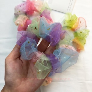 [Ảnh thật] Cột tóc scrunchies cầu vồng