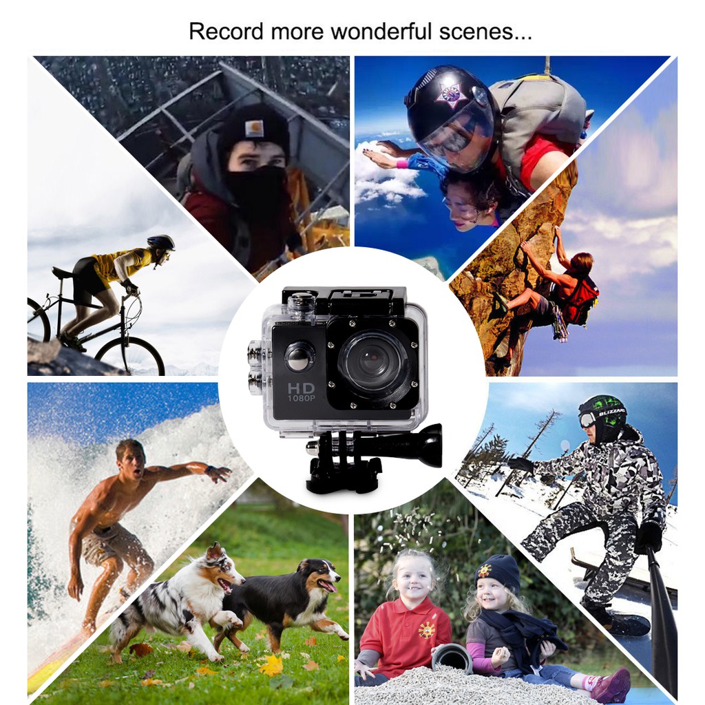 Camera Hành Trình Ultra Hd 4k 30fps Wifi 2.0-inch 170d Gắn Mũ Bảo Hiểm Chống Thấm Nước