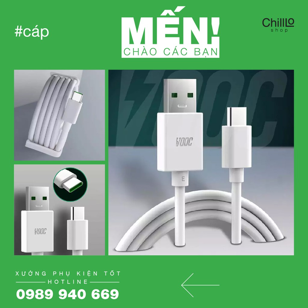 Dây Cáp Sạc Nhanh OPPO Cổng Type-C, Cáp Sạc Nhanh VOOC 3.0 - VOOC Flash Charge 3.0 Dành Cho Điện Thoại OPPO Cổng Type-C