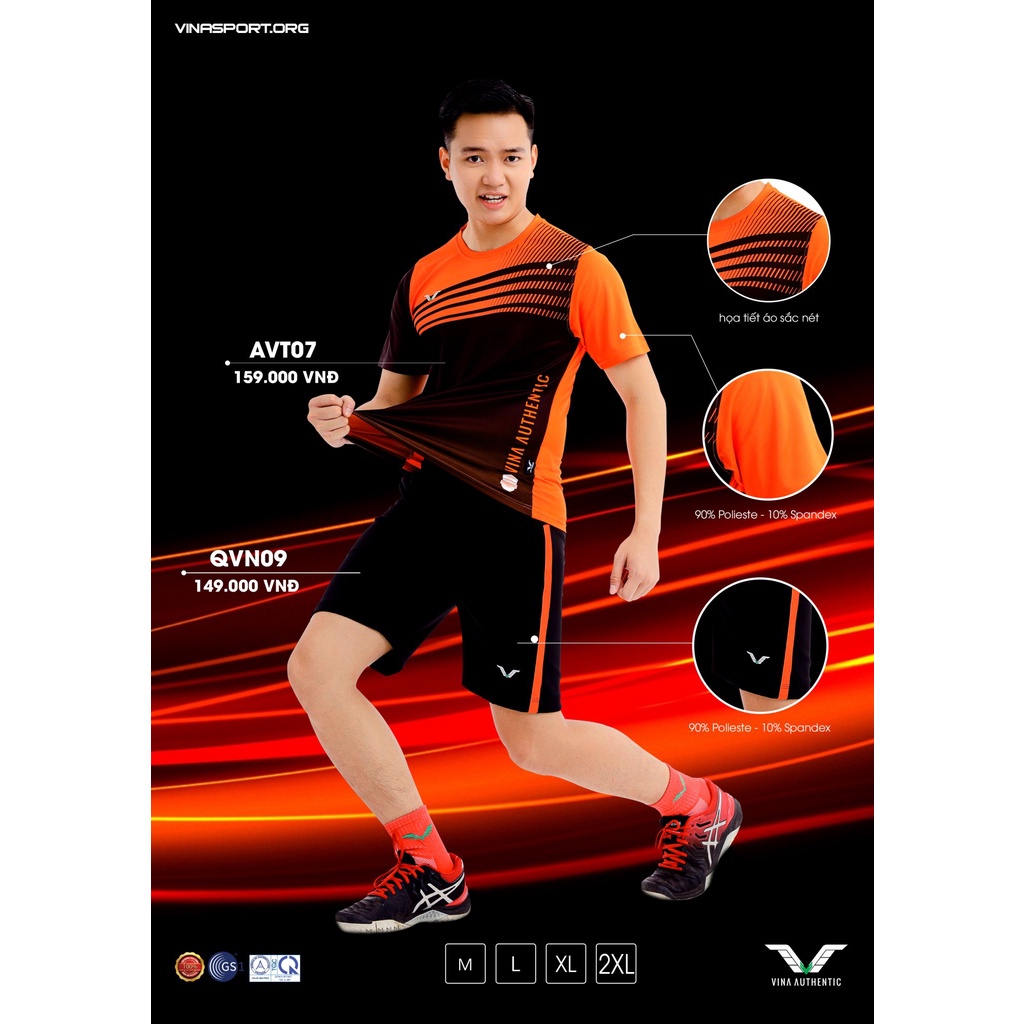 ⚡️FREE SHIP⚡️SET THỂ THAO NAM CÀU LÔNG CHUYÊN NGHIỆP, CHUẨN THI ĐẤU, KHÔNG ĐỖ HẠI, THẤM HÚT TỐT, GIÁ TỐT NHẤT- AVT07