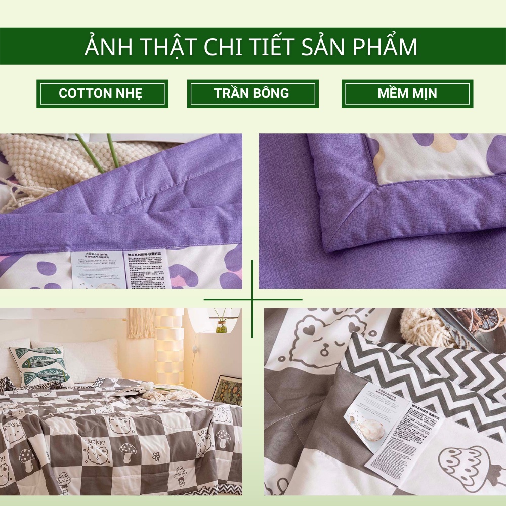 Chăn Hè Thu HOMIES Chất Vải Poly Cotton Mềm Mại Nhiều Màu Sắc - Kích Thước 2m x 2m3