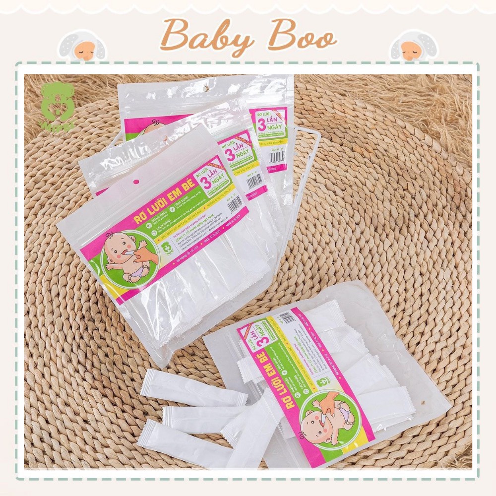 Gạc Rơ lưỡi em bé Mipbi túi 30c [ babyboo]