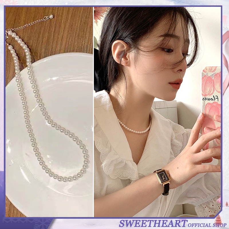Vòng cổ Ngọc Trai Hình Trái Tim Sang Trọng Cho Nữ