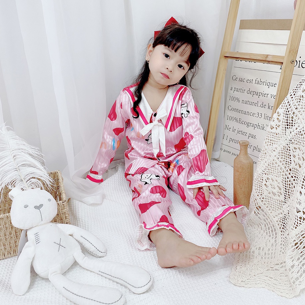 Bộ Quần Áo Mặc Nhà Cho Bé Gái Pijama Lụa Tiểu Thư - BPN18 - Babi mama