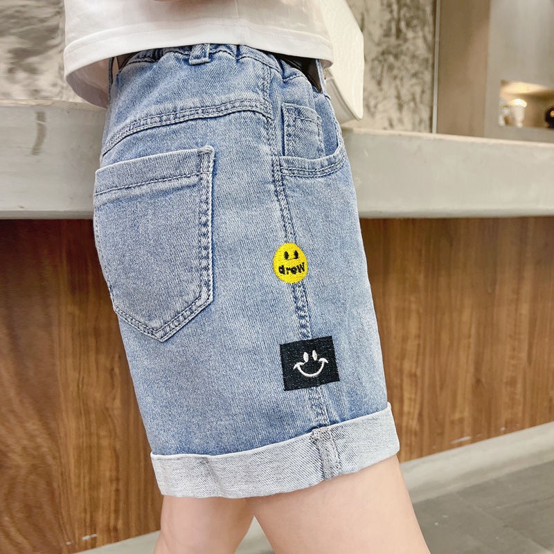 Quần Short Denim Họa Tiết Búp Bê Barbie Hoạt Hình Dễ Thương Cho Bé