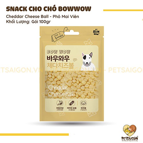 [CHÍNH HÃNG] SNACK PHÔ MAI VIÊN CHO CHÓ GÓI 100GR