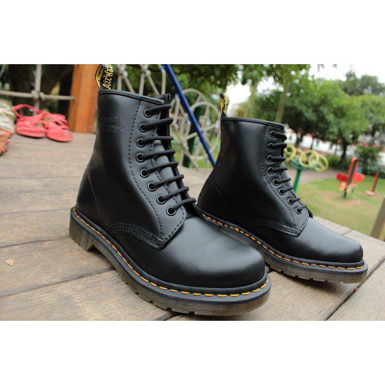 Giày Boots DR.1460 đen trơn, Combat Boots 1460 Đen Trơn Nam Nữ