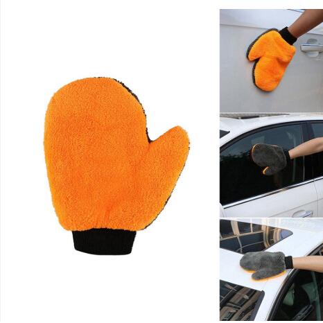 Găng Tay Rửa Xe Hai Mặt Bằng Lông Cừu San Hô Không Đau