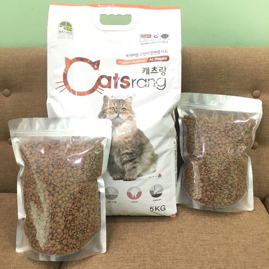 Thức ăn hạt cho mèo CATSRANG (Túi zip 1kg) - Thức ăn hạt Hàn Quốc cho mèo trưởng thành