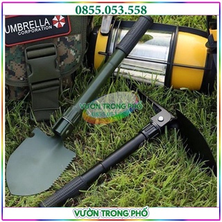 Xẻng đa năng, xẻng quân dụng gấp gọn 5 trong 1 cao cấp dành cho đi phượt, dã ngoại, làm vườn, ...