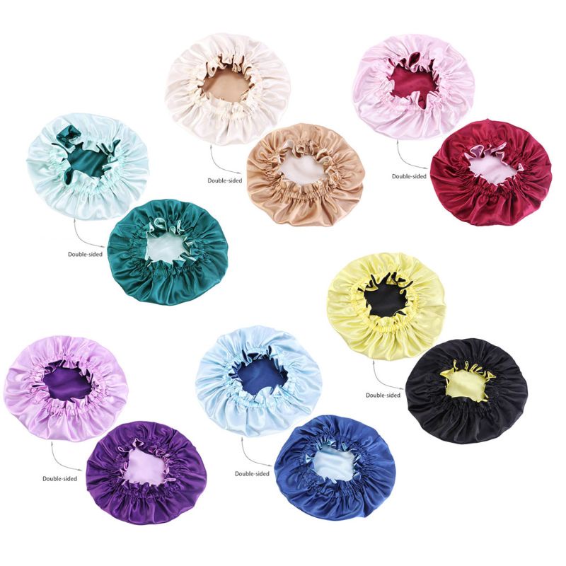 Mũ Satin Màu Trơn Chăm Sóc Tóc Khi Ngủ Thời Trang Cho Bé Gái