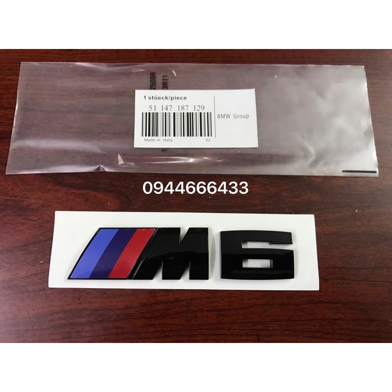 M6 Đen - Logo M6 Đen -Tem m6 bmw
