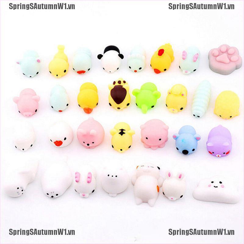 VN (Hàng Mới Về) Set 10 Đồ chơi Squishy Giảm Stress Hình Động Vật Dễ Thương Cho Bé