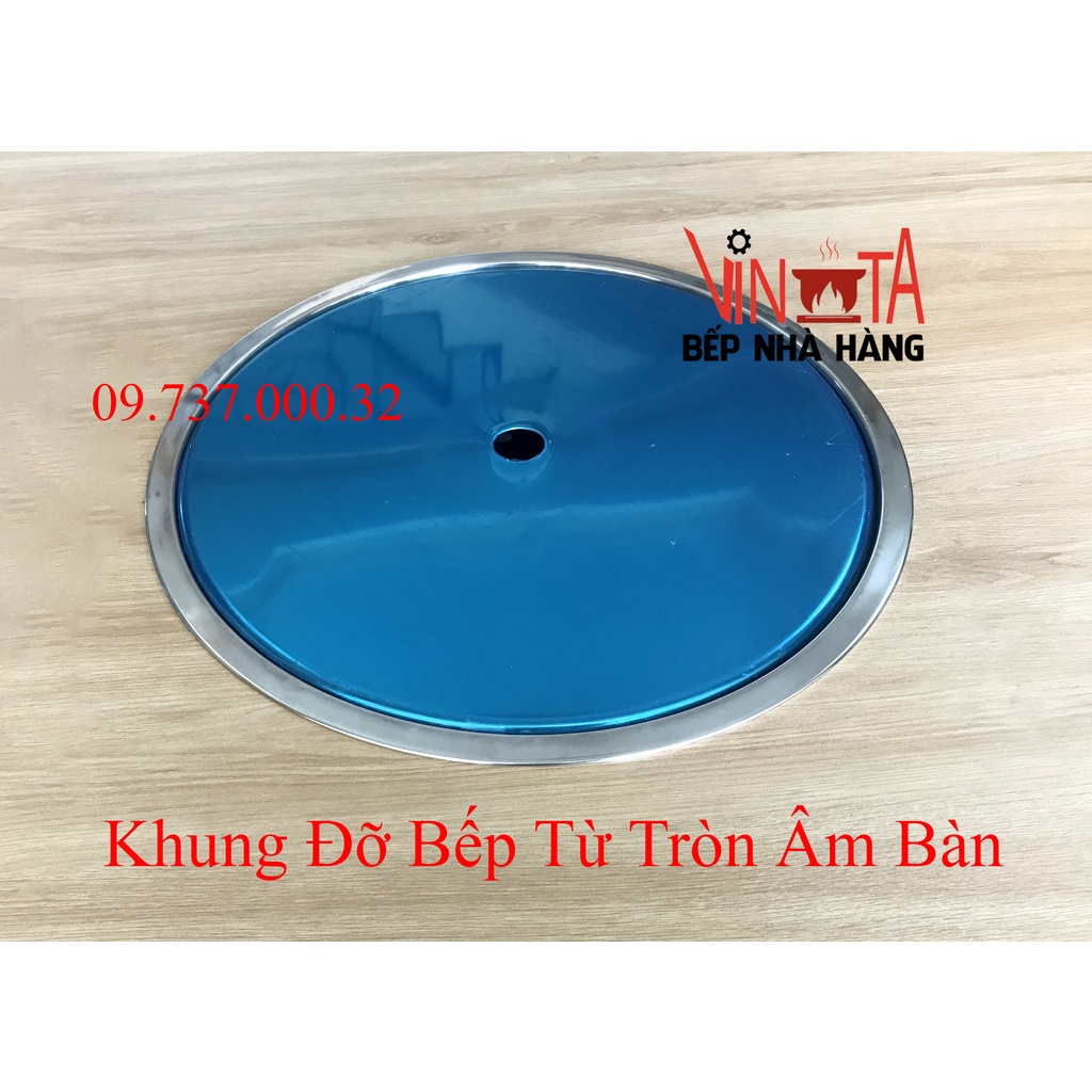 Khung đỡ bếp từ tròn có nắp đậy, vành chứa bếp điện từ âm bàn
