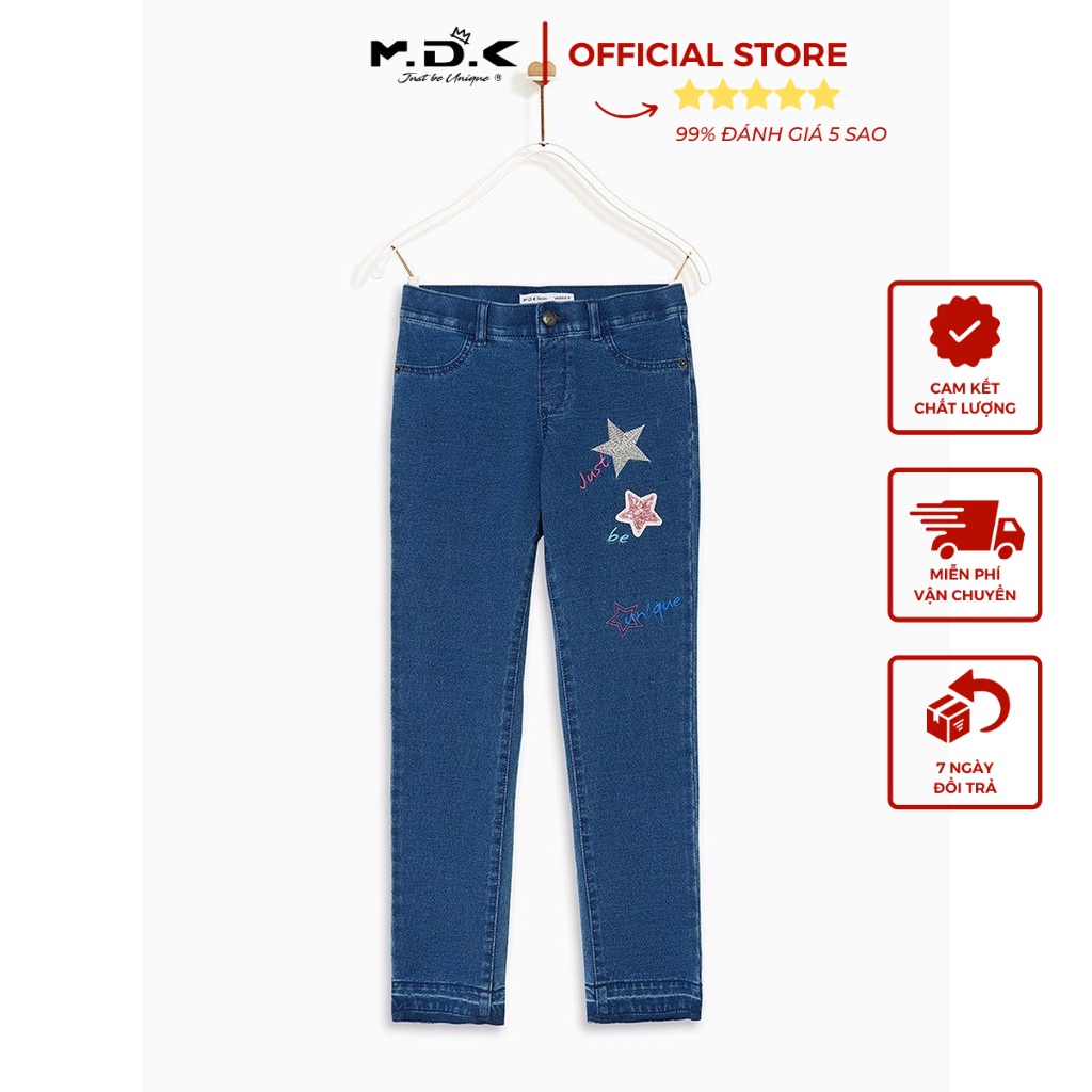 Quần dài bé gái M.D.K Pull-On Denim Sparkle Stars M.D.K - xinh xắn, đáng yêu