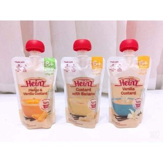 Váng Sữa Heinz Úc CUSTARD Dâu - Chuối - Vani - Xoài - Date 10/2021(Hàng Air)
