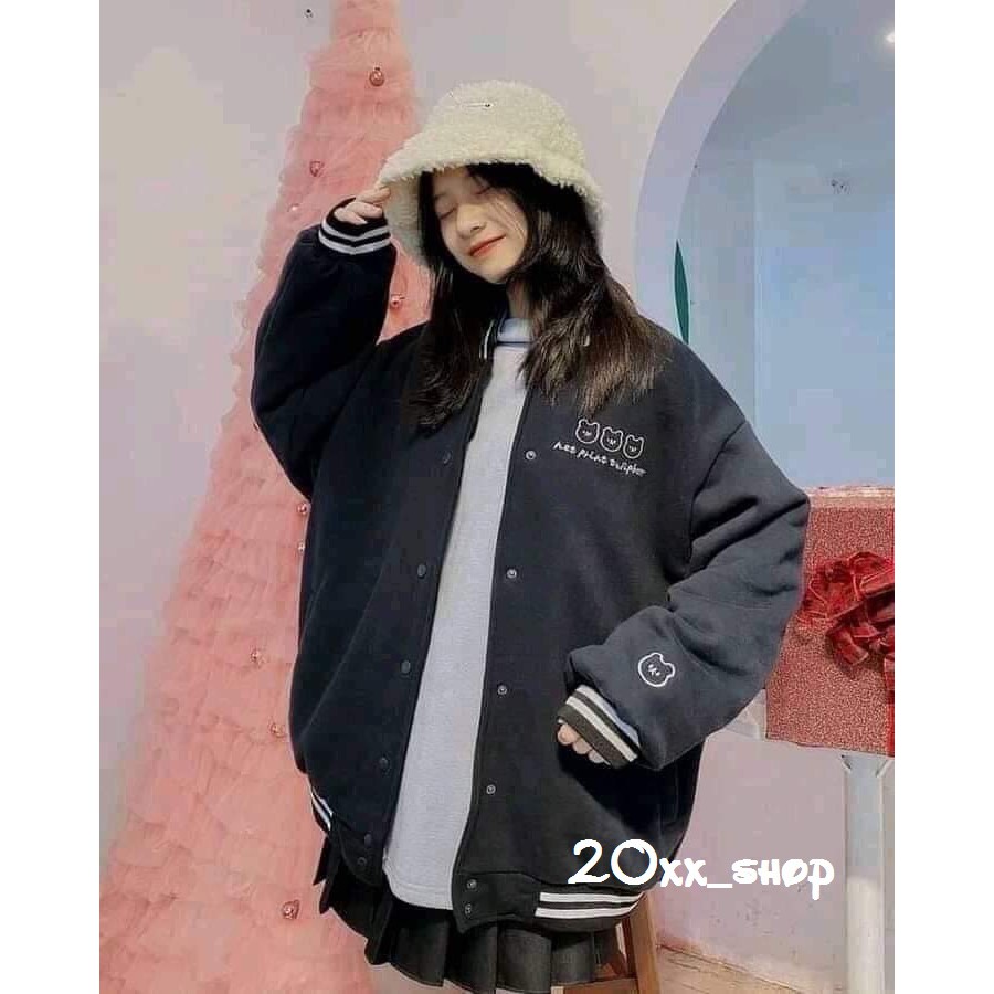 Áo Khoác Nữ [FREESHIP] Áo Khoác Nỉ Bomber 3 Chú Gấu Ulzzang Nam Nữ Unisex | BigBuy360 - bigbuy360.vn