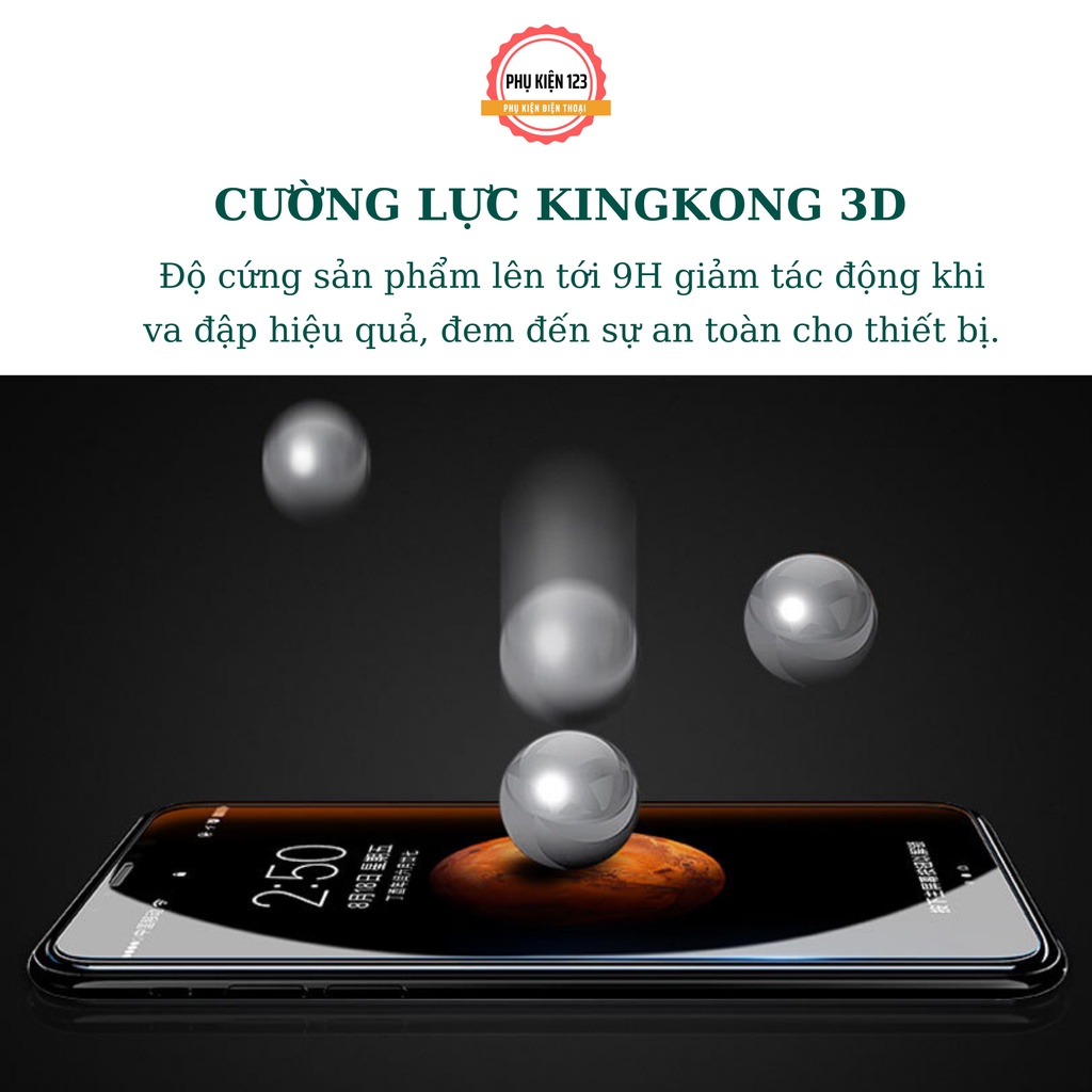 Kính cường lực ip KingKong 6/6plus/6s/6splus/7/7plus/8/8plus/x/xs/11/12/13/pro/max/promax/Phụ Kiện 123