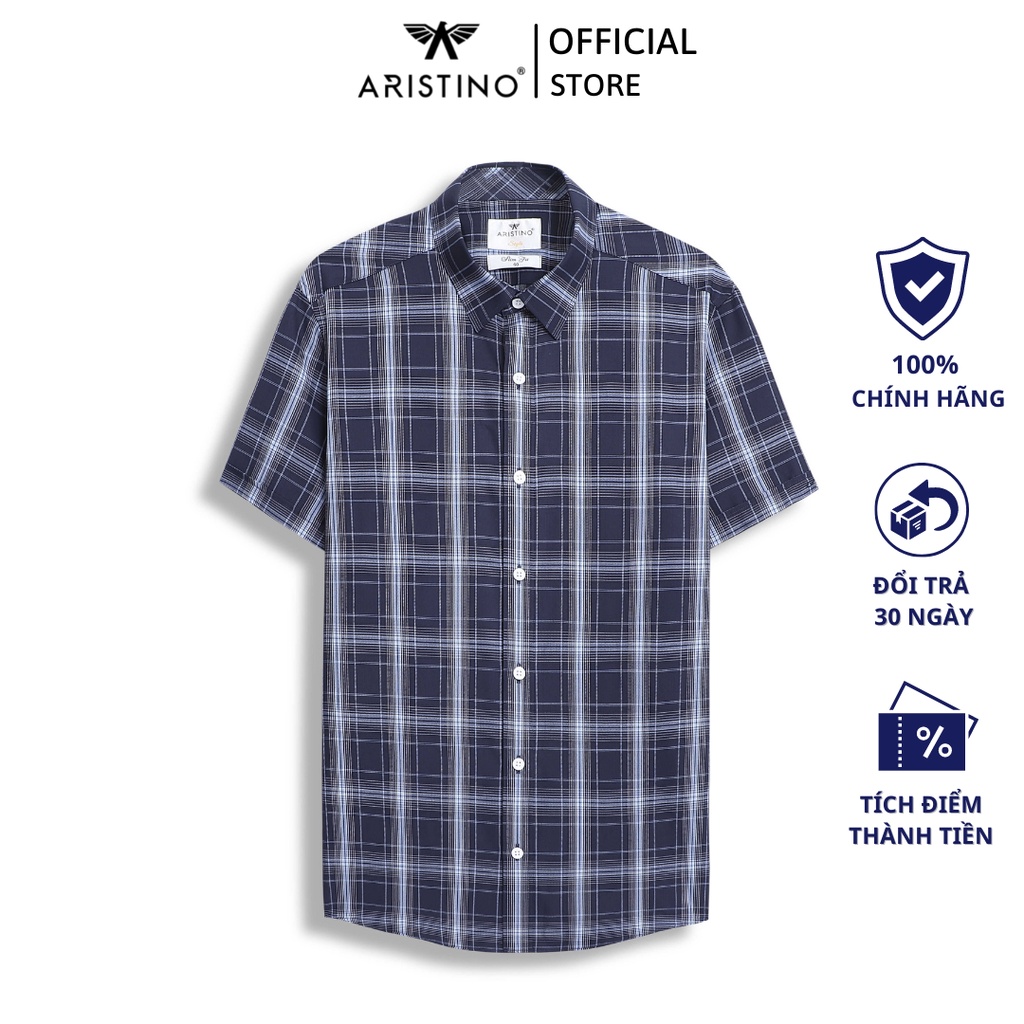 Áo sơ mi ngắn tay nam Aristino phom slim fit, thiết kế đường may tinh tế, màu sắc nổi bật - ASS416S2